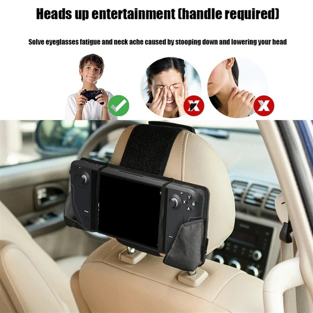 Sturdy Car Headrest Mount Holder for Steam Deck Reliable Gaming Solution