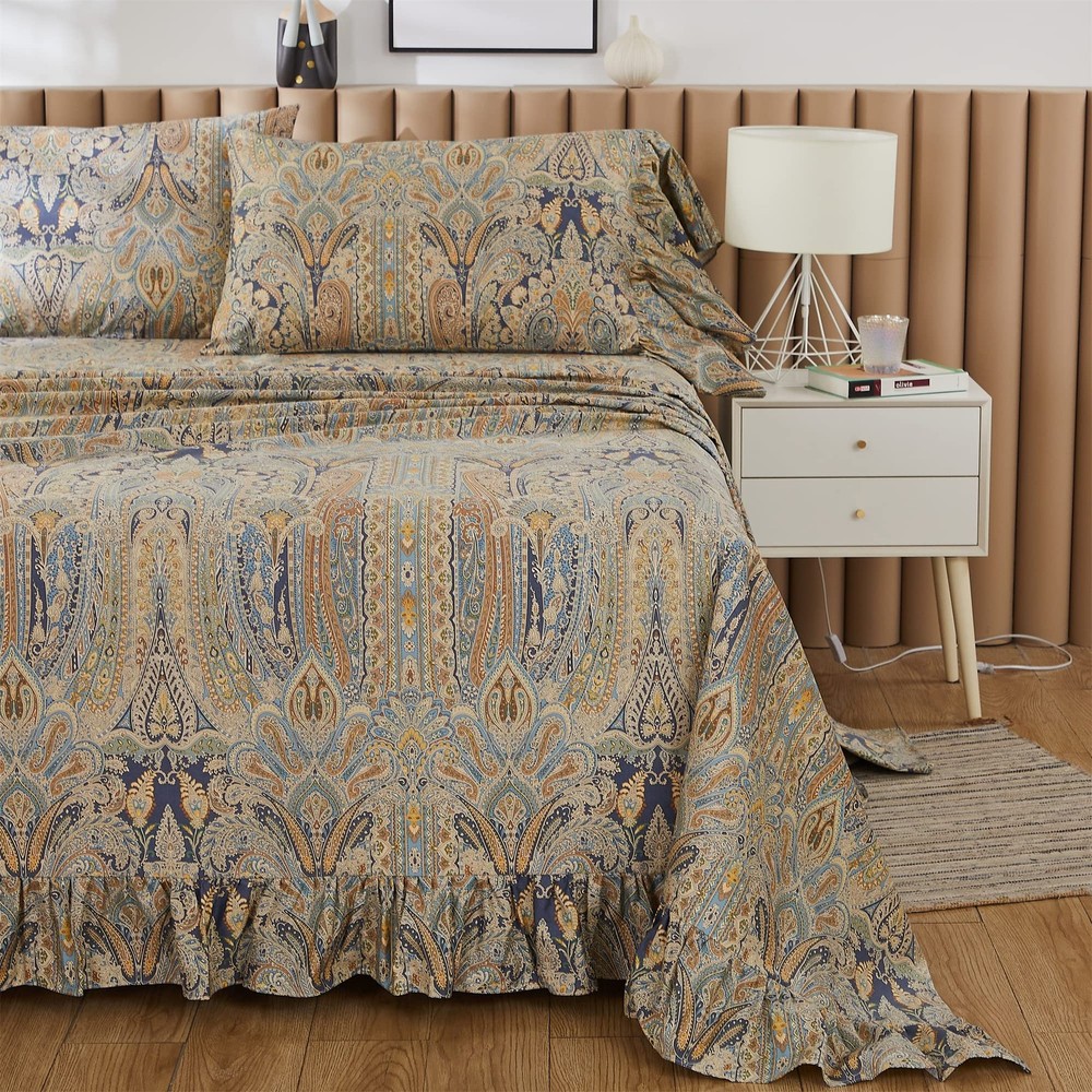 Twin Sheet Set Floral Sheets Ultra Soft Flower Patterned Printed Bed Sheets D...