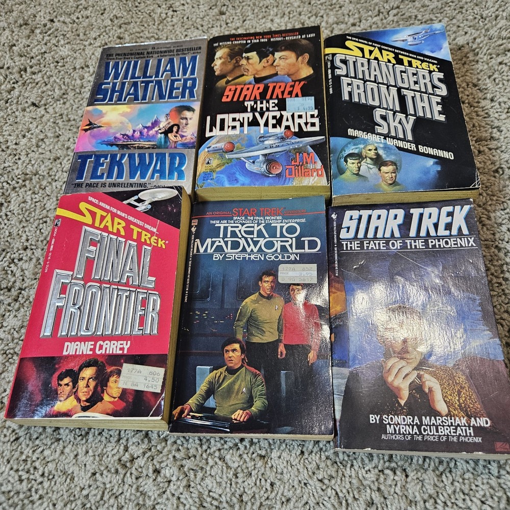 Set of 6 Softcover Star Trek Books includes William Shatner's Tekwar