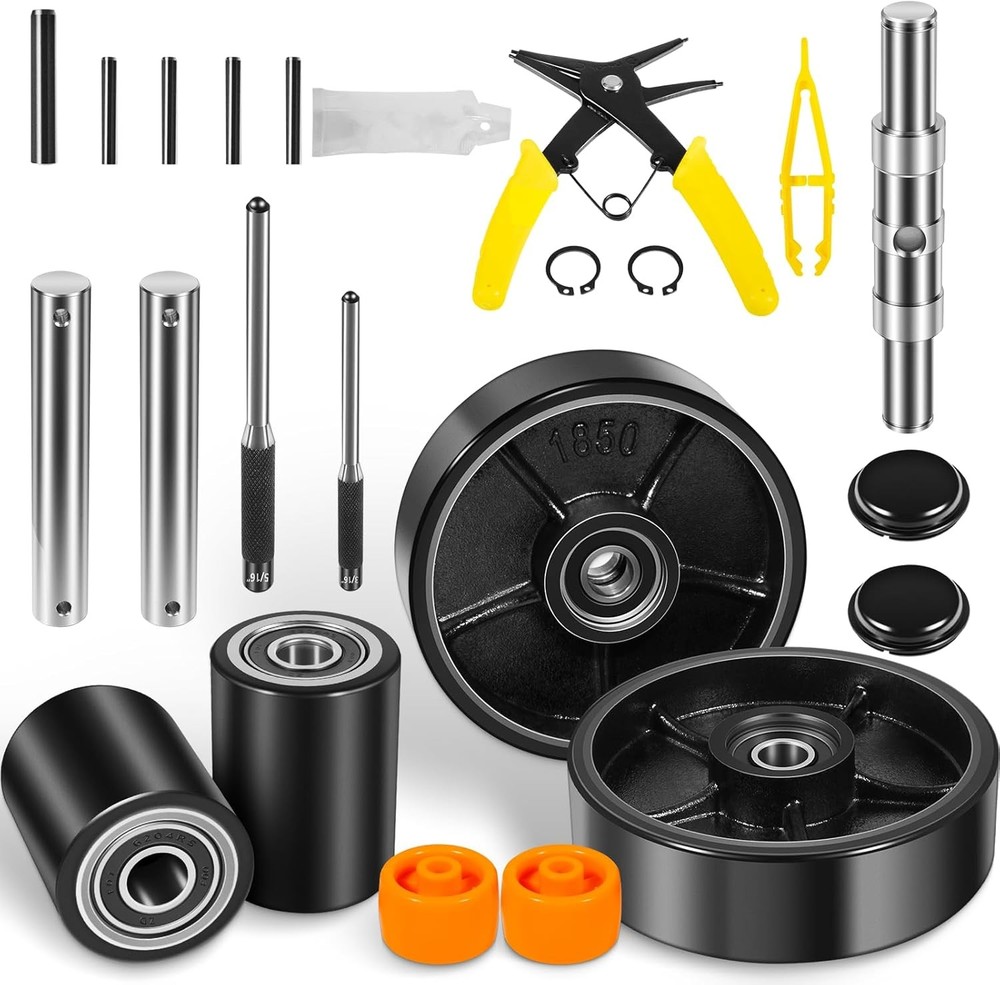 PTH50 Pallet Jack Wheels Full Set Steering Wheels & Front Load Roller For Crown