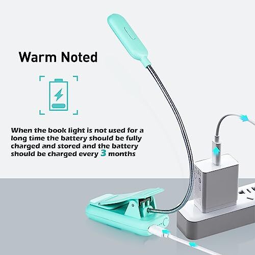 Rechargeable Book Light, Blue Light Blocking, Amber 1600K Clip On Reading