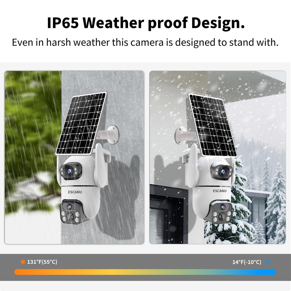 ESCANU Solar Security Cameras Outdoor Wireless,Cameras for Home Security with...