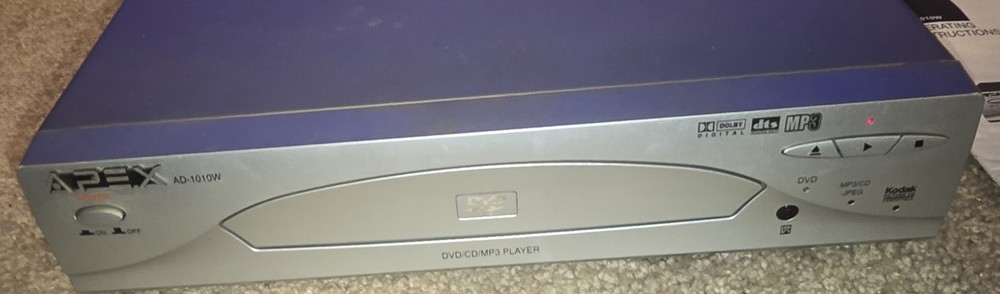 APEX AD-1010W DVD Player No Remote - Tested