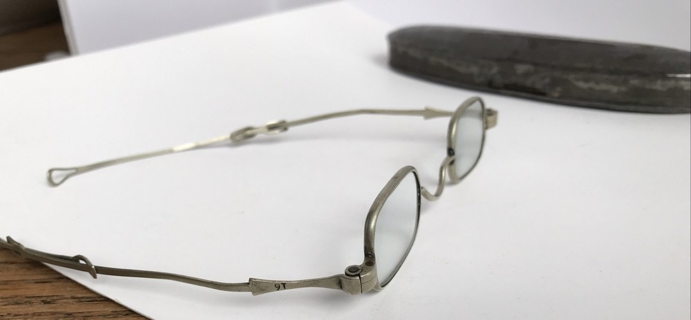 Antique Eyeglasses W/ Tin Case Spectacles