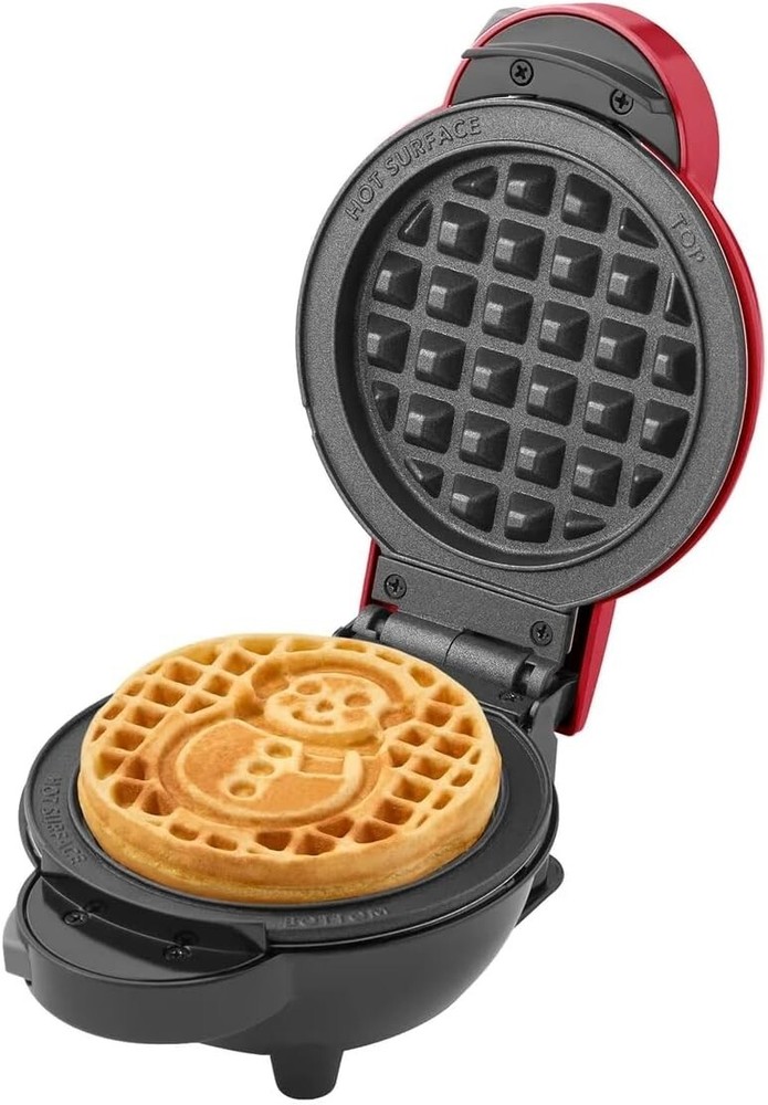DASH MULTIMAKER MINI WAFFLE SYSTEM W/ 7 REMOVABLE PLATES & STORAGE CASE, RED