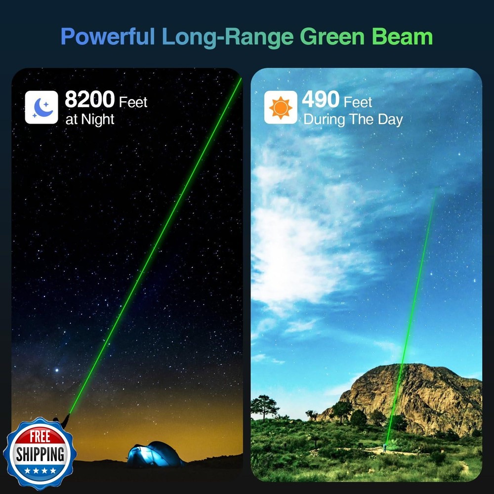 Lennoos USB-C Rechargeable Green Laser Pointer - Advanced Long-Range Laser Po