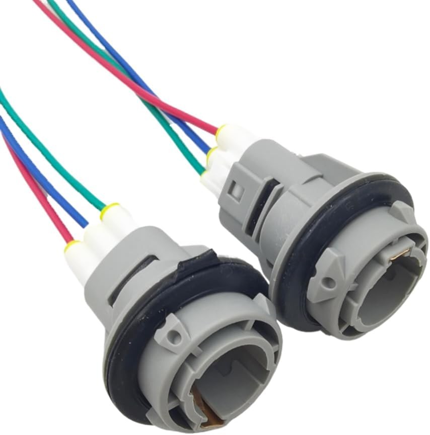 DSkoiph 2 Pcs Front Turn Signal Light Socket Connector Harness W/ 3-Wire Kit...