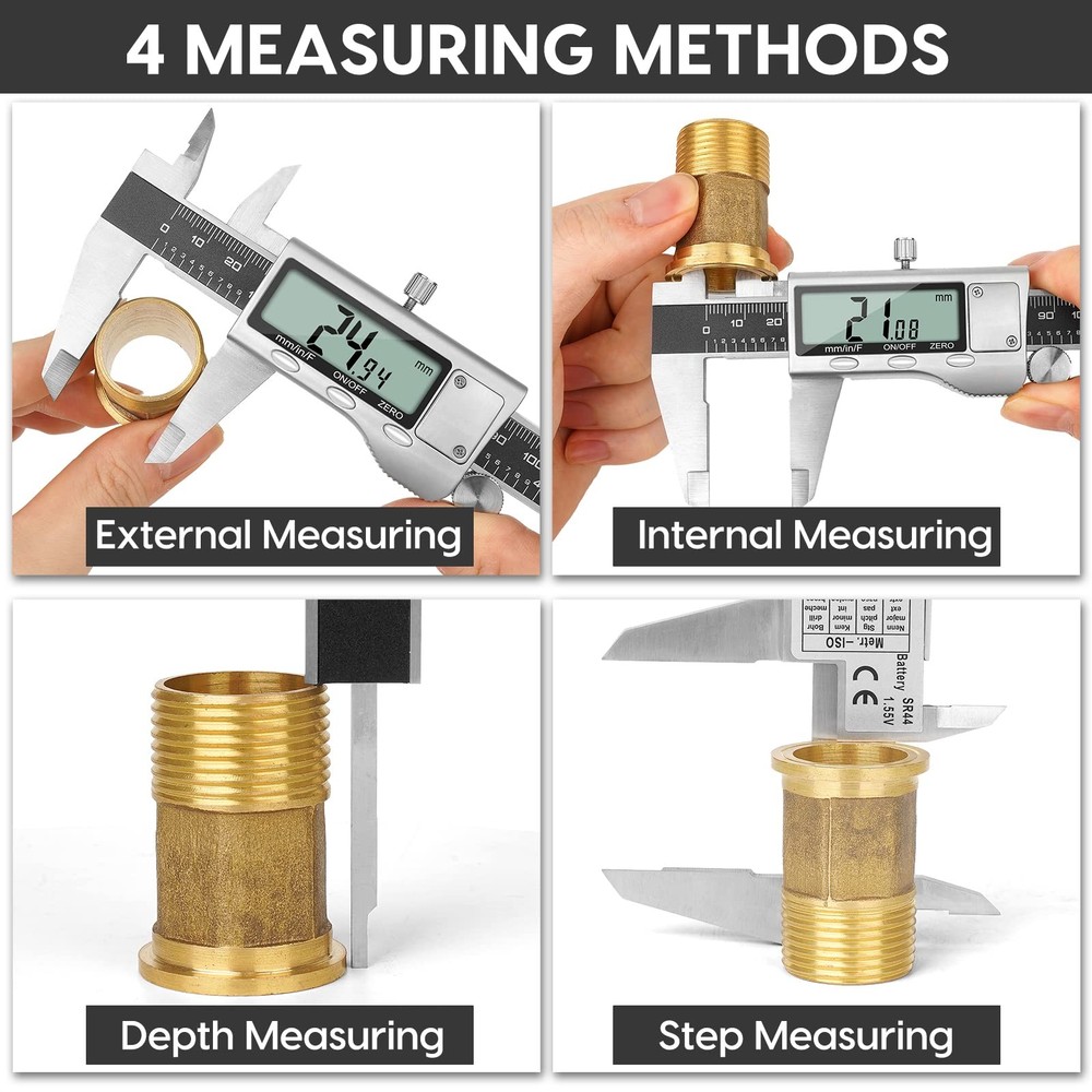 Digital Caliper Measuring Tool, 6 Inch Caliper Tool with Large LCD Screen, Ea...