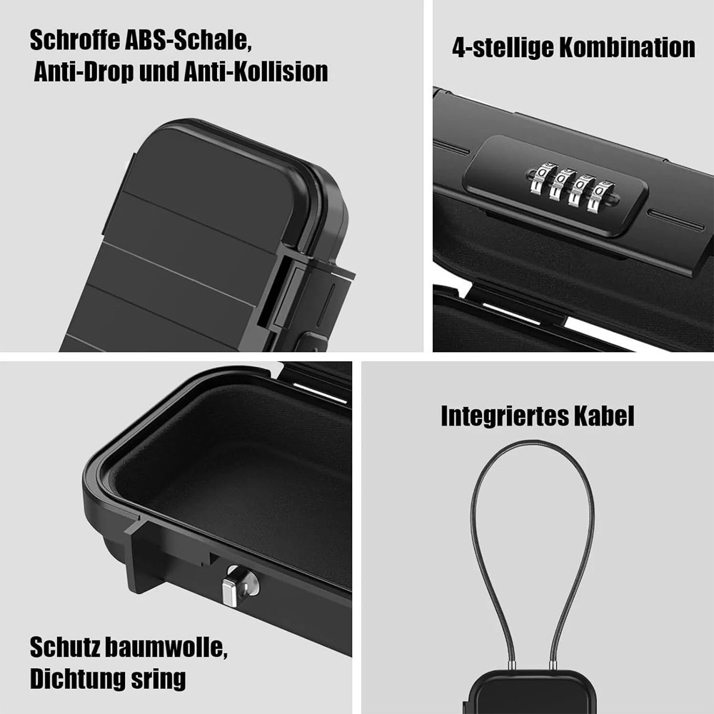 Safe Box Combination Security Case Travel Lockbox with Code Waterproof Portable