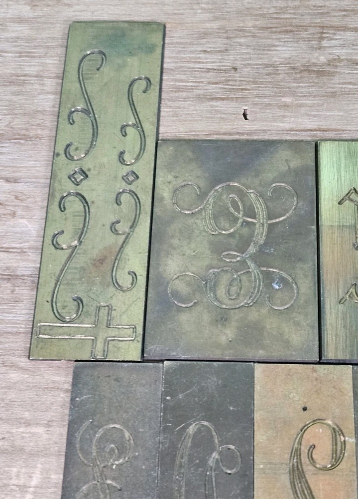 Double Line/Script Engraving Font Set Letters - Brass - Imcomplete Lot