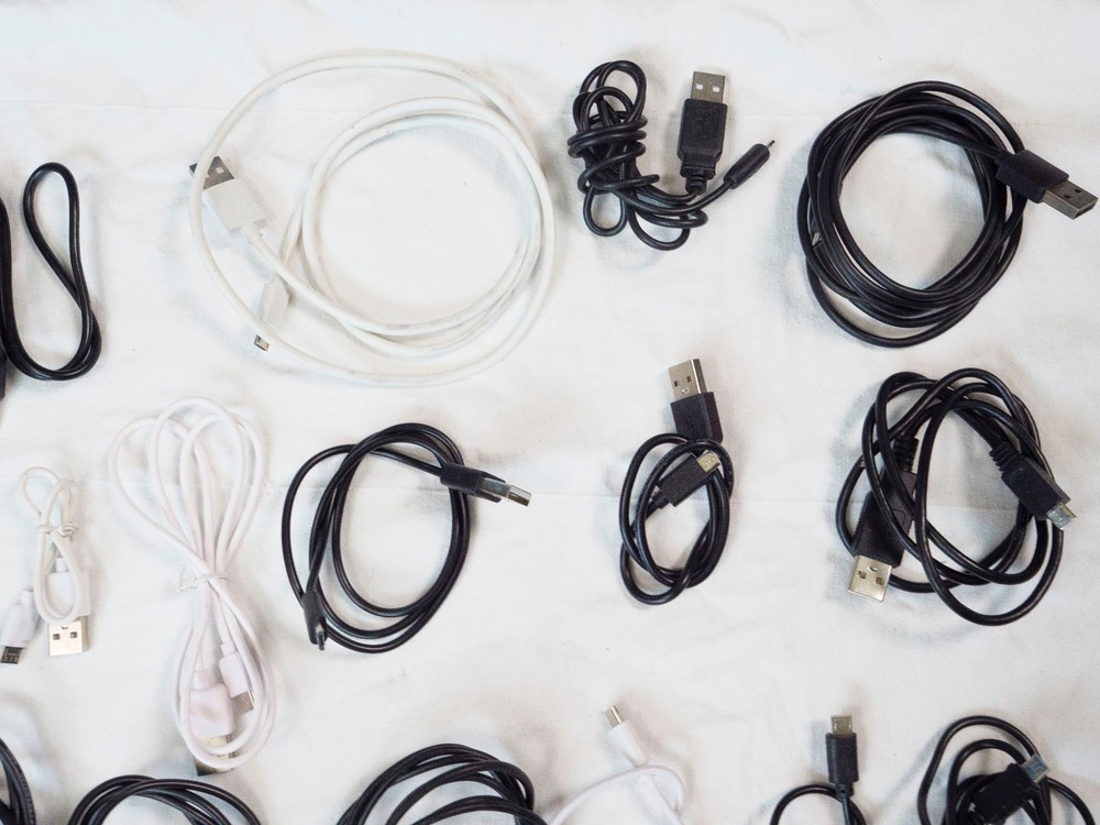 Lot of Assorted Micro + Mini+ USBC +Printer Cables/ Cords USB, USB-C, Micro-USB