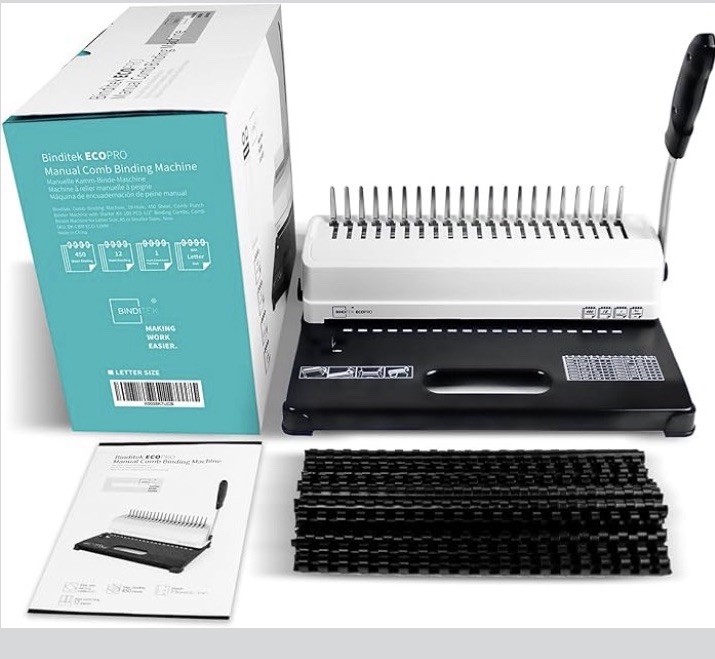 NEW Amazon Binding Machine 350 Sheets Comb Binder Adjustable + 700 Combs Bundle