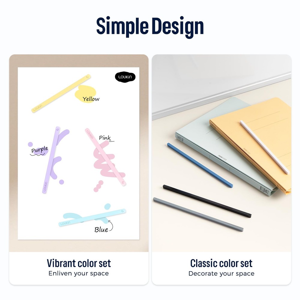 4 pcs Rectangular Magnets, Colorful Fridge Plastic Strips Embedded Magnets, D...