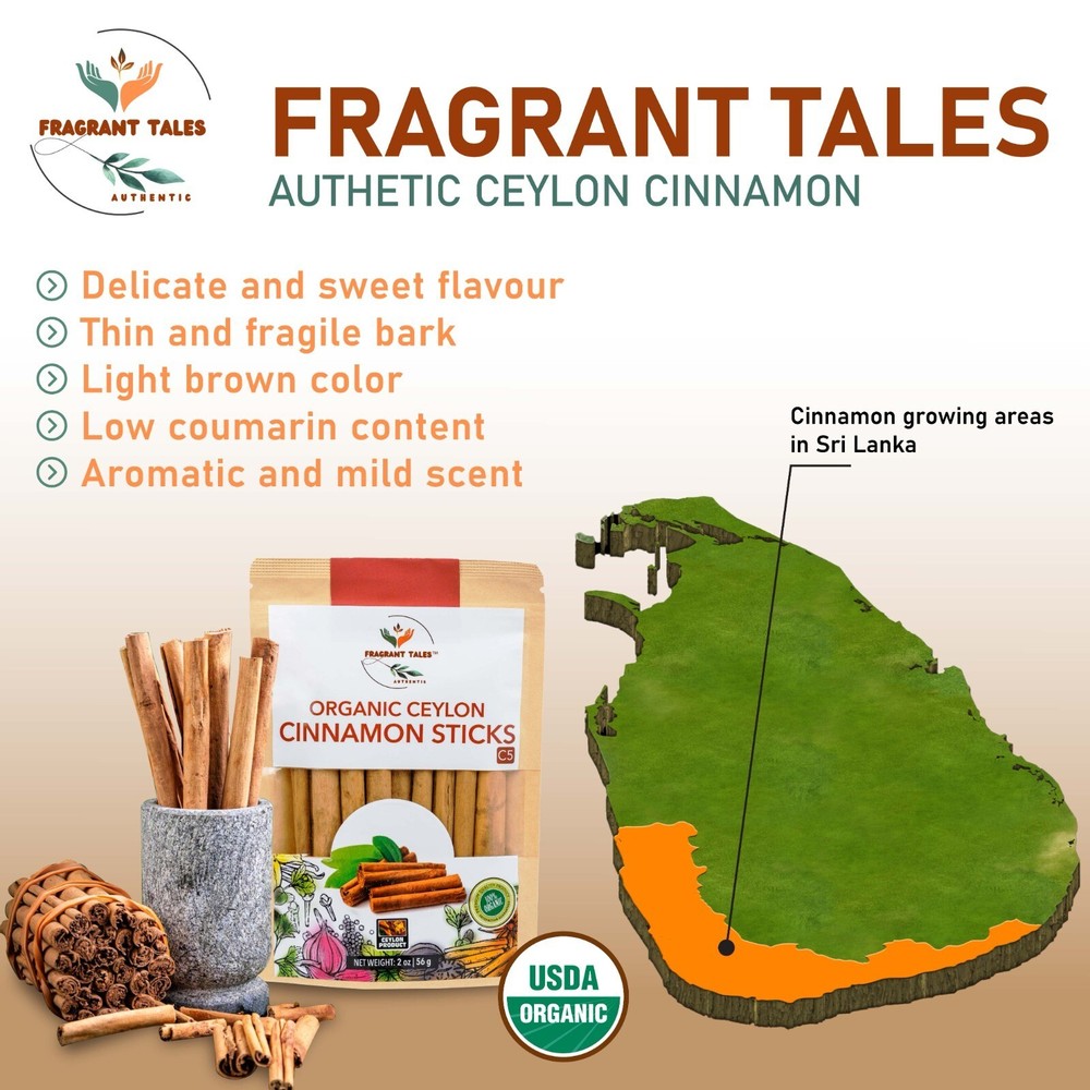 Organic Ceylon Cinnamon Powder, 7.04 Oz, 200 g - 2 Pack