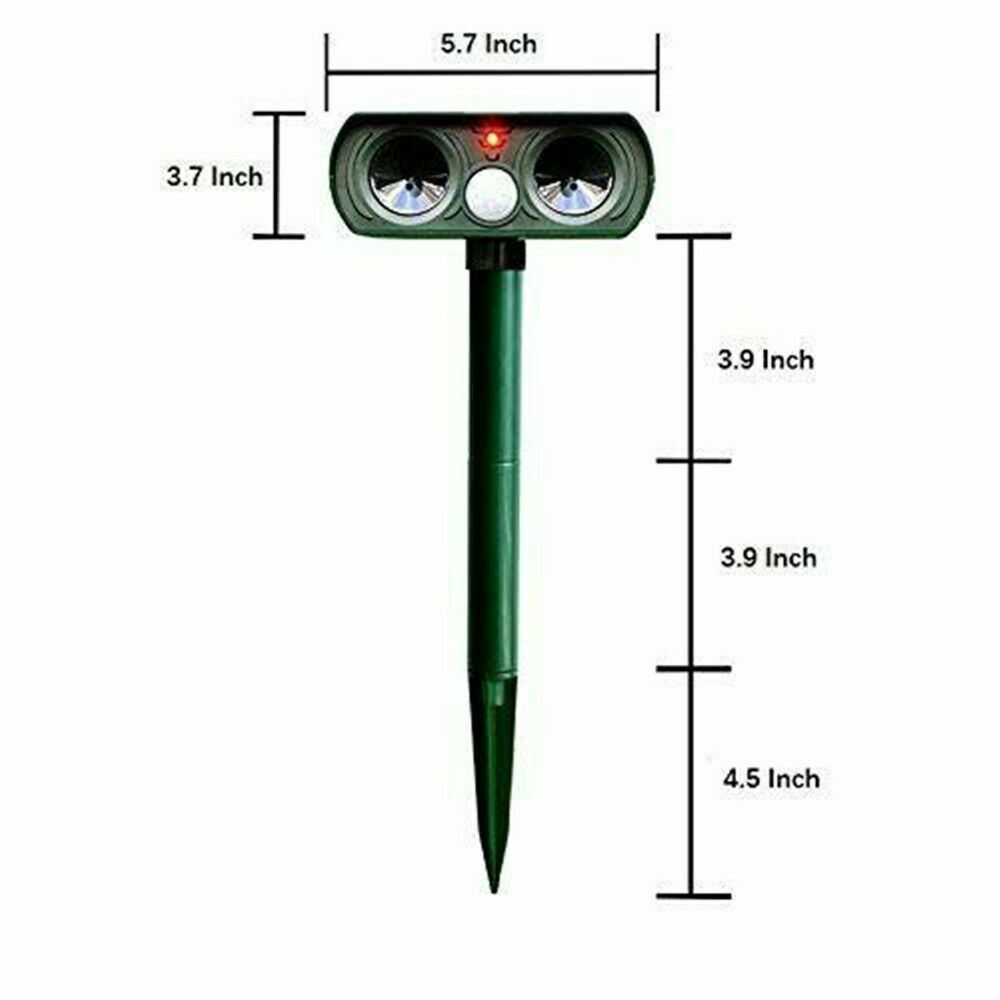 2-Pack Solar-Powered Ultrasonic Animal & Pest Repeller with Motion Sensor