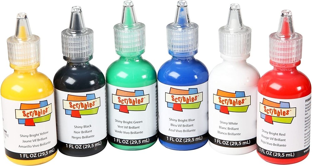 Scribbles 3d Fabric Paints 1oz 6/Pkg Shiny