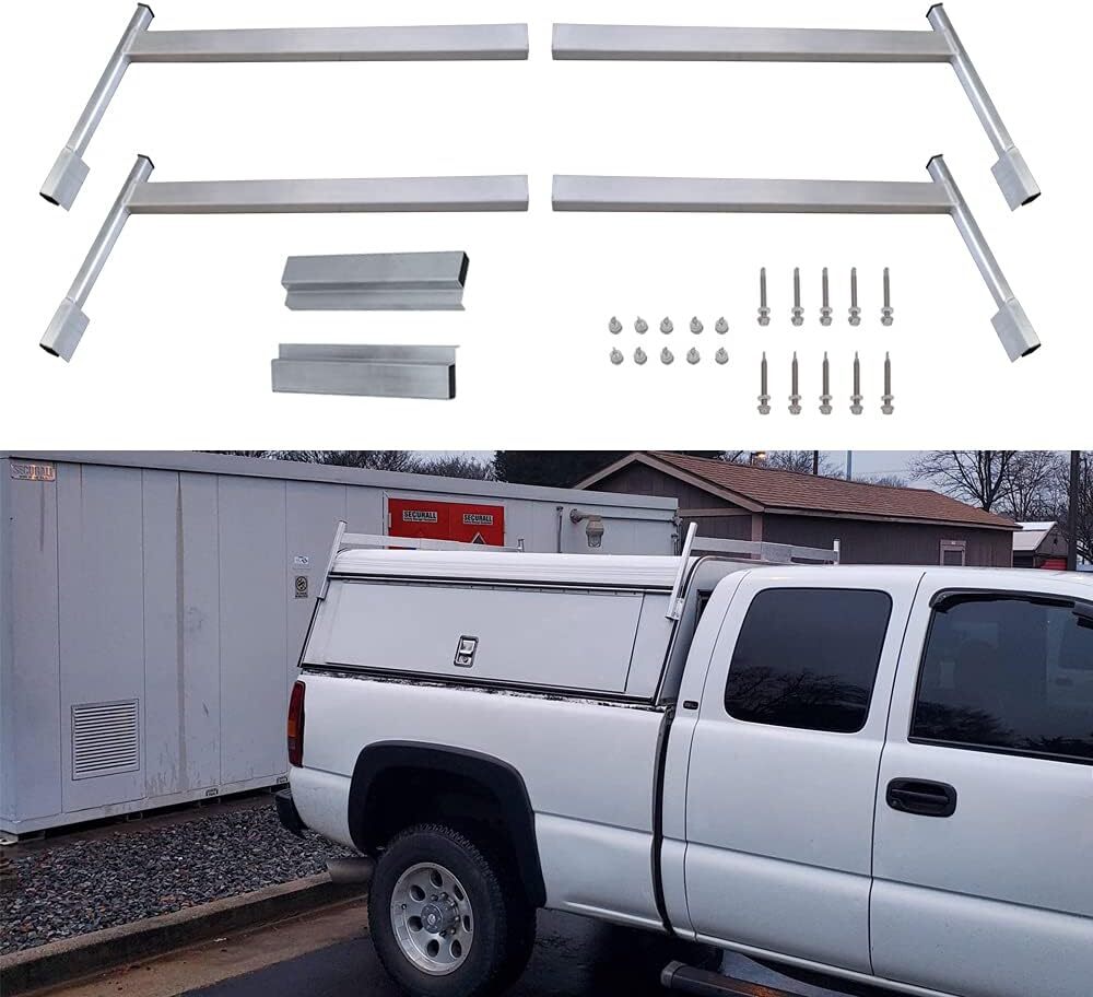 Aluminum Truck Cap & Topper Ladder Roof Rack for Pickup Camper Shell Heavy Duty