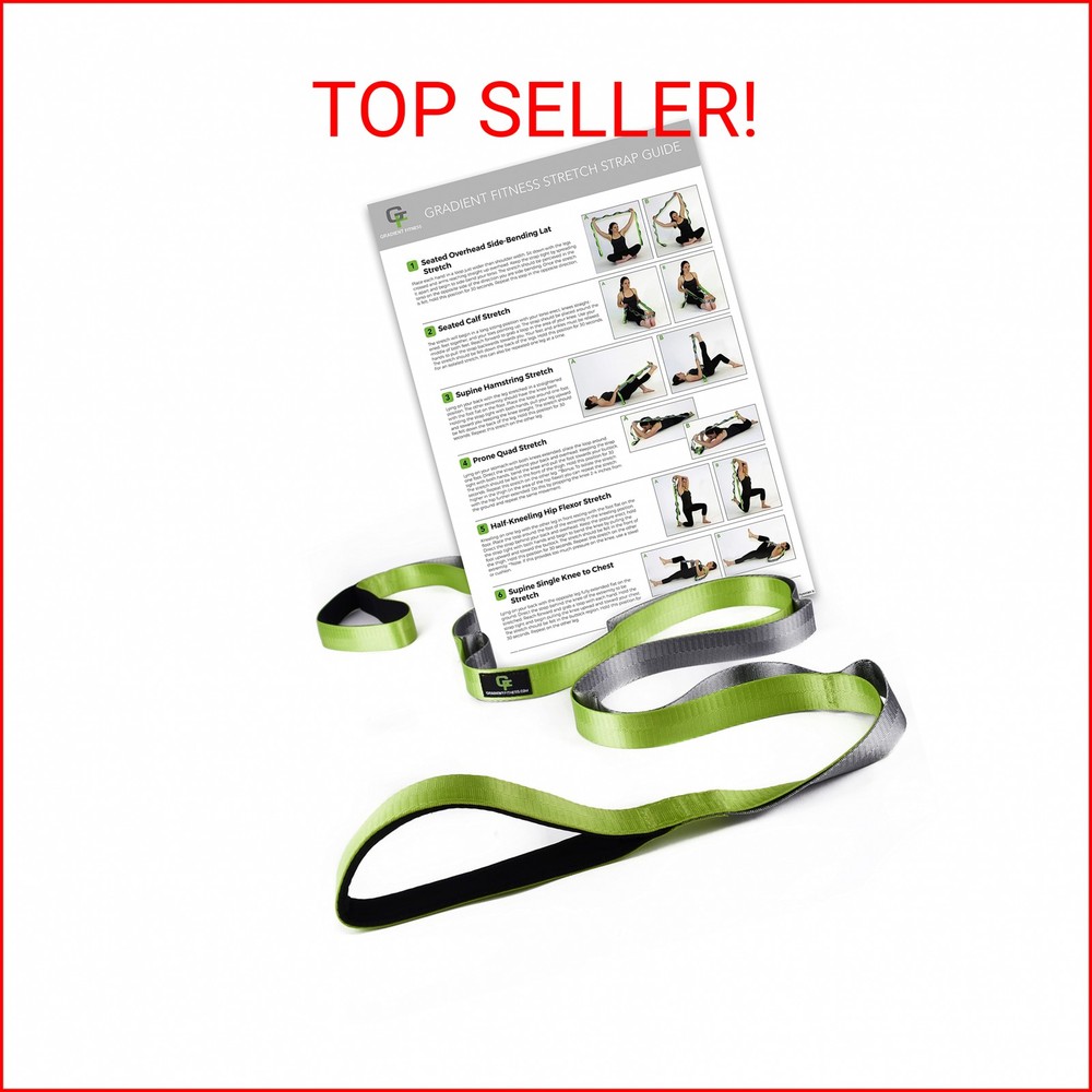 Gradient Fitness Stretching Strap for Physical Therapy, 12 Multi-Loop Stretch St
