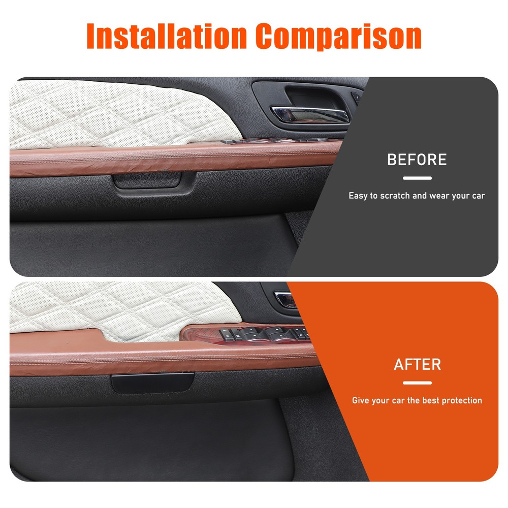 ABS Black Inner Door Panel Handle Pull Cover For Cadillac Escalade 2007-2014