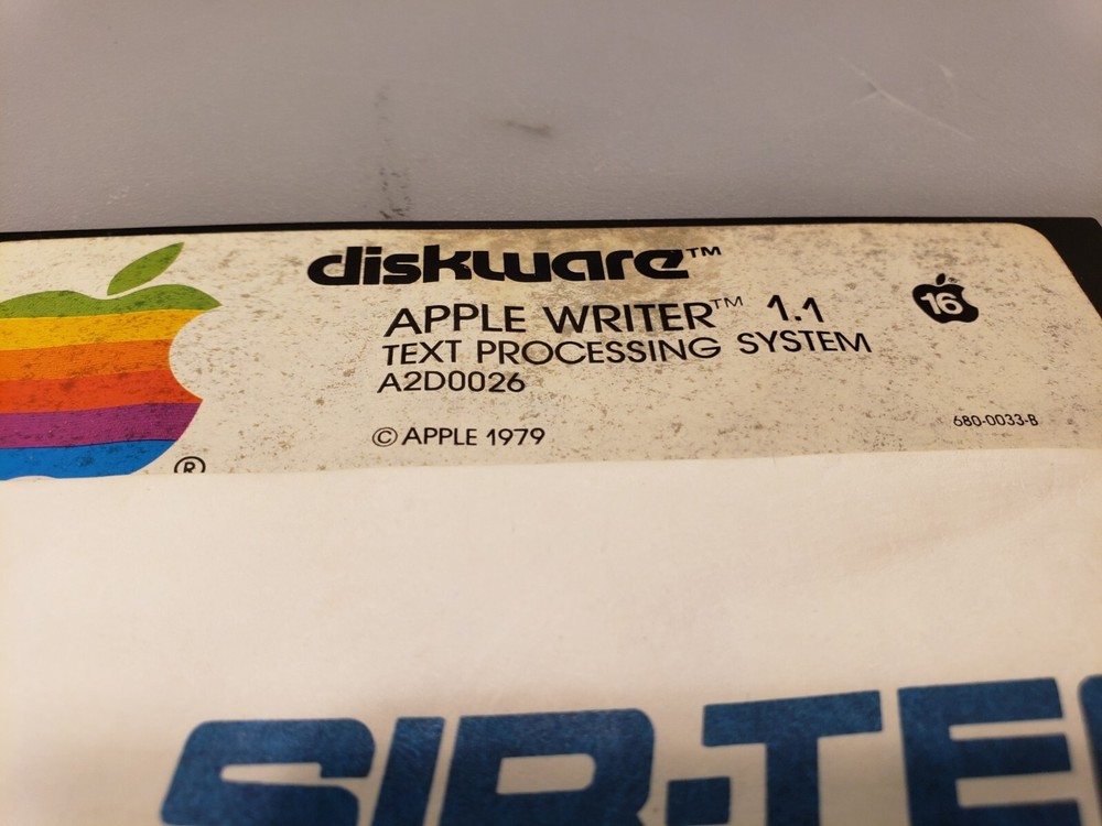 1979 Apple Diskware Writer 1.1 Text Processing System & Backup 5.25" Floppy Disk
