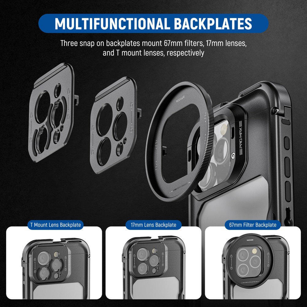 NEEWER Quick Release Video Rig Phone Stabilizer for iPhone 16 Pro Max