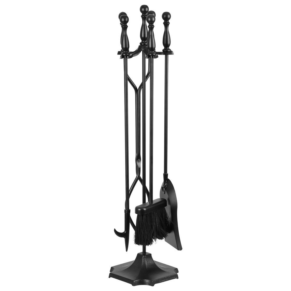 5 PCS Fireplace Tools Set Fireplace Accessories Tools Holder with Handle Indoor