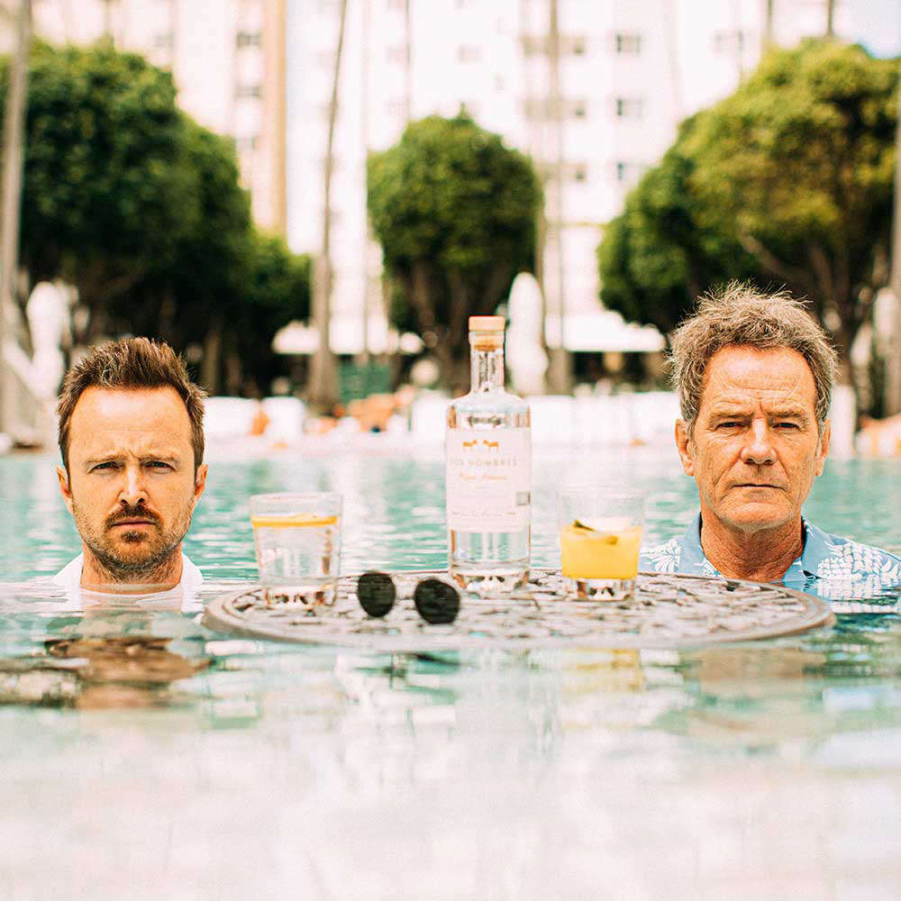 (EMPTY) Aaron Paul/Bryan Cranston Dos Hombres signed bottle Breaking Bad #2185