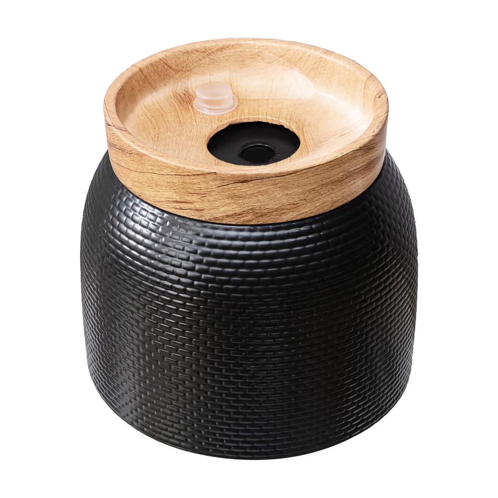 8 inch Channing Woven Black Ceramic Planter