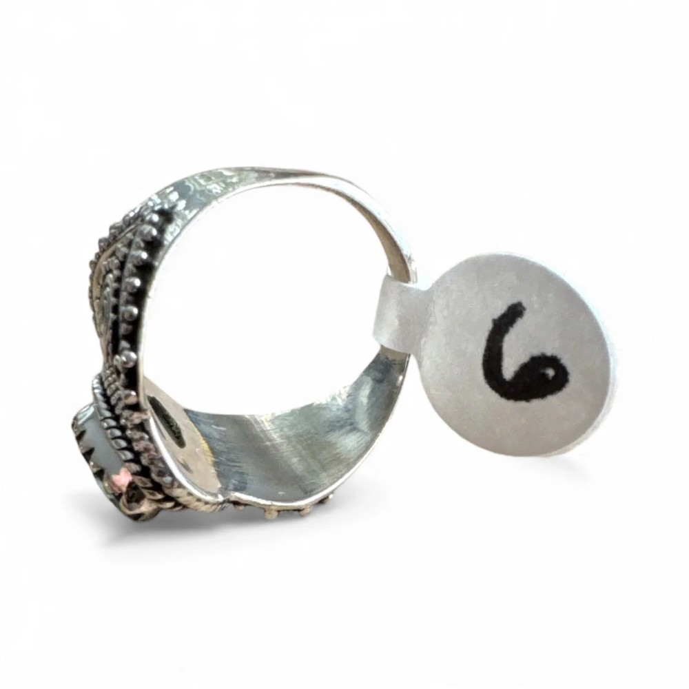 Blue Topaz Solid 925 Sterling Silver Ring 6