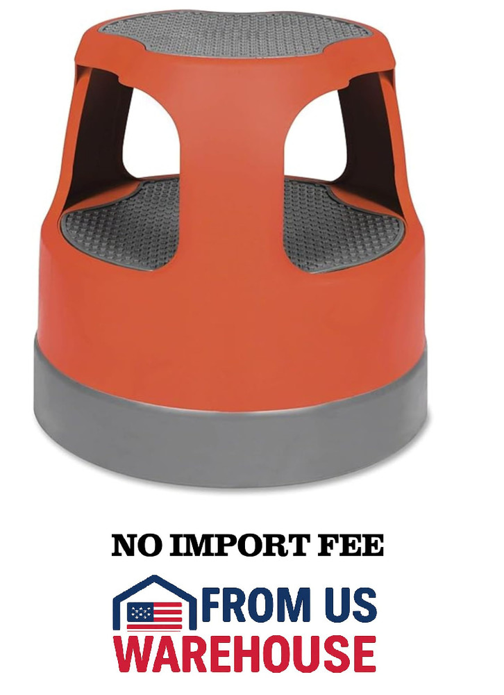 Cramer Scooter Stool 2-Step Rolling Step Stool 300 lb Red Plastic 16"