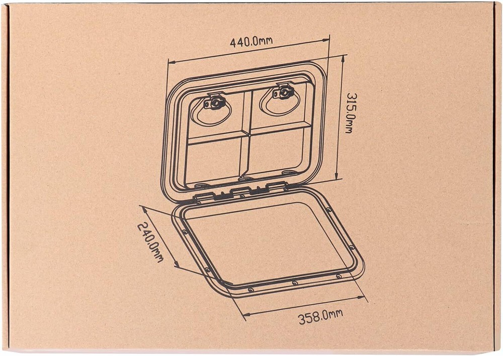 White Marine Deck Access Hatch 17.3“×12.4" Boat Hatch & Lid Rectangle Deck Hatch