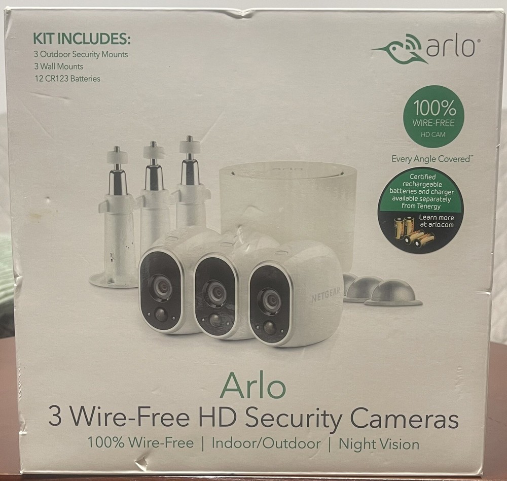 Arlo VMS3330W Security System with 3 HD Cameras - White
