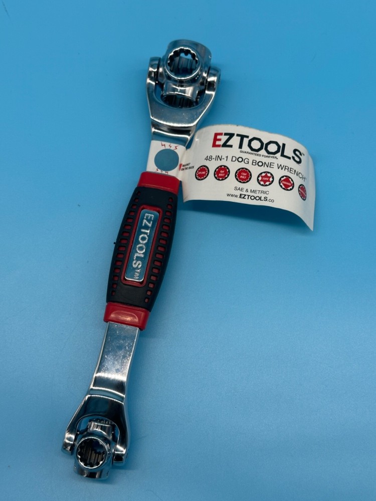 EZ Tools 48 in 1 Dog Bone Wrench SAE & Metric Multi-Tool - Black