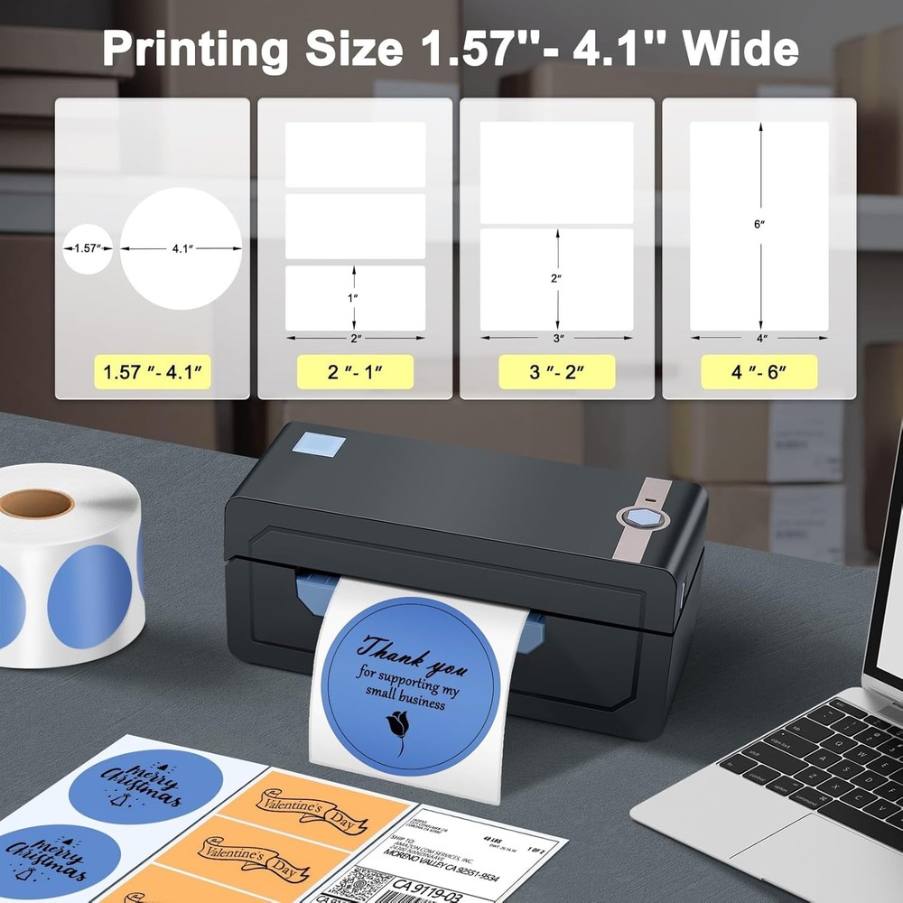 Versatile 4x6 Label Printer with Bluetooth for eBay, Amazon & Etsy Shipping