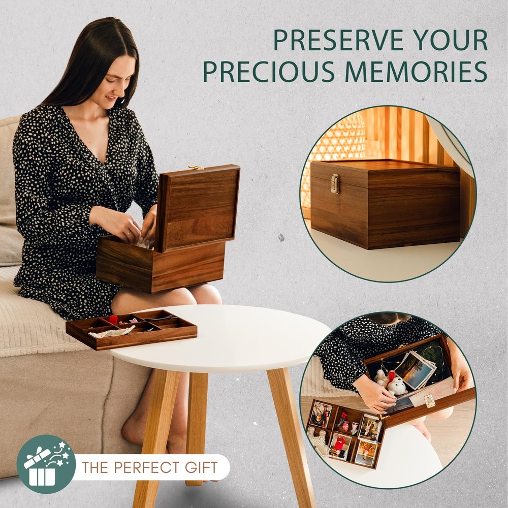 Public House Locking Wooden Keepsake Box, Customizable Design With Adjustable...