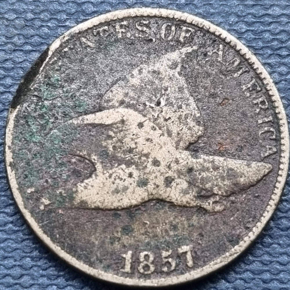 1857 Flying Eagle Cent 1c Circulated Dark #76925