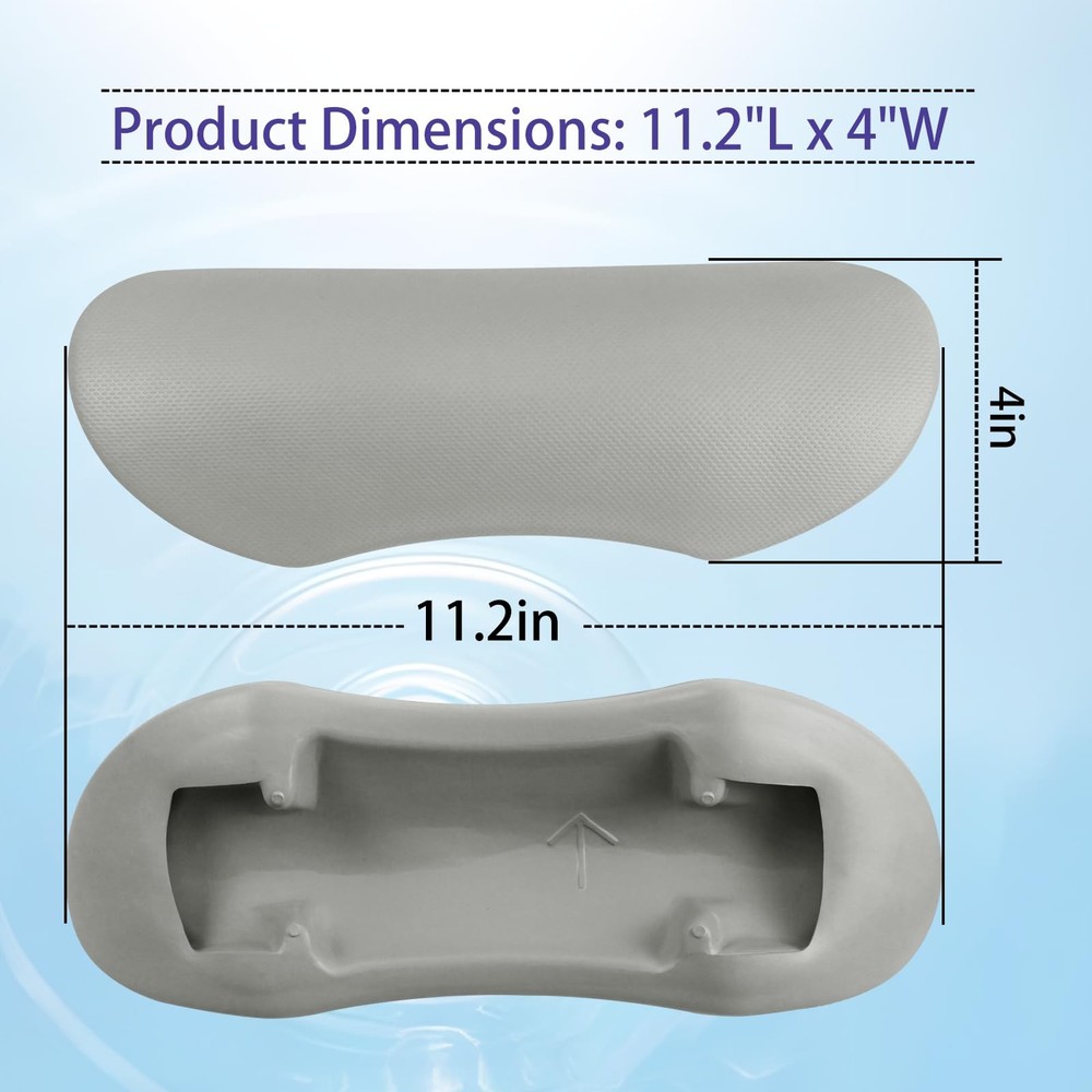 2PCS Grey Hot Tub Spa Pillow Replacement For 2015-2019 Models Neck Support