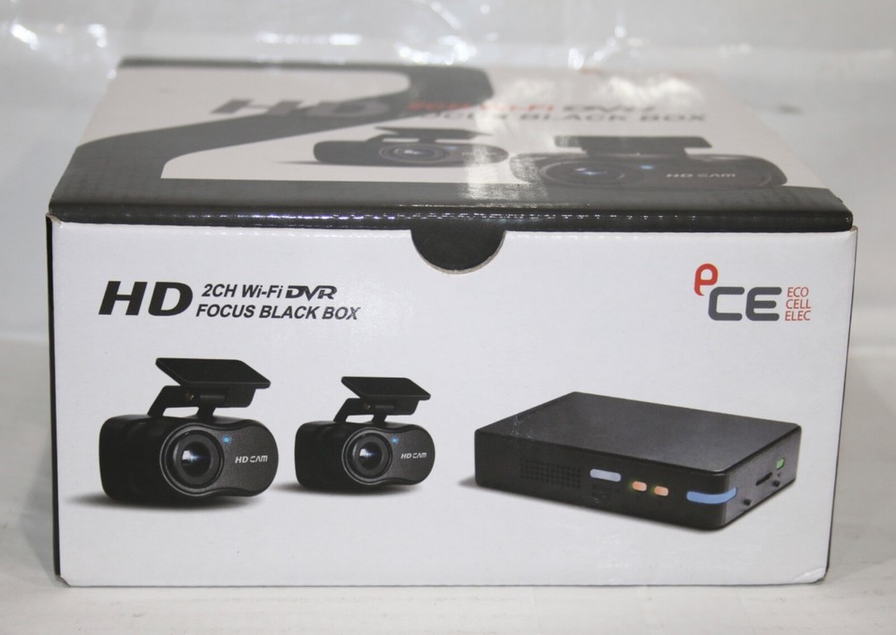 eCell e-Focus 2CH Night Vision Dash Cam w/Separate Main Device & Smartphone Link