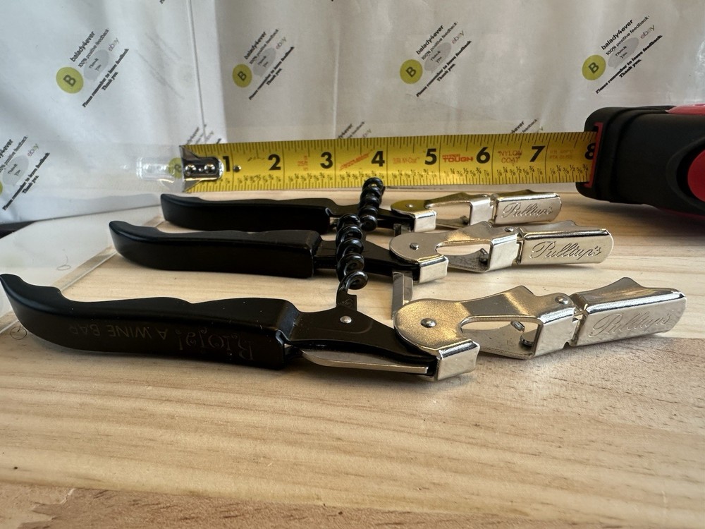 3-Pk Pulltap's Professional Double-hinged Waiter's Corkscrew with Pulltap's Logo