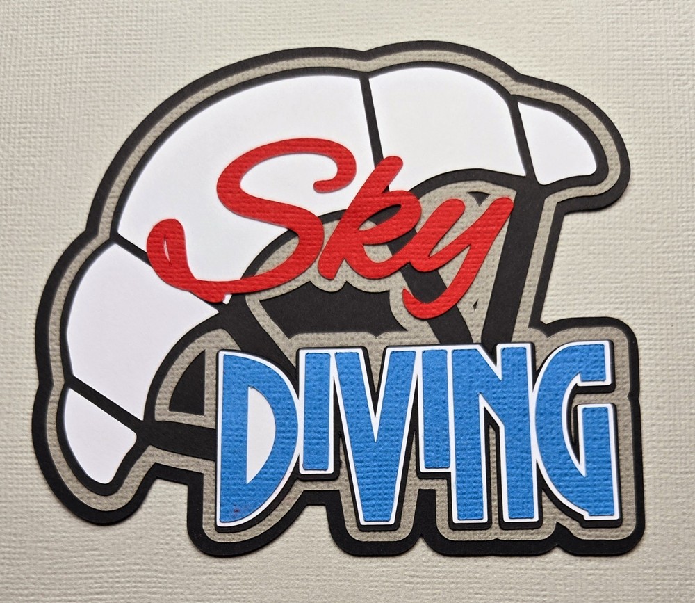 Sky Diving Title. Scrapbook, Card Making Paper Piecing