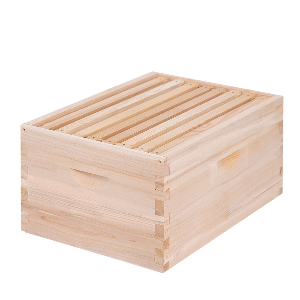 BEEINN 8 Frame Deep Beehive Box,Langstoth Deep Brood Bee Hive Box, Include Be...