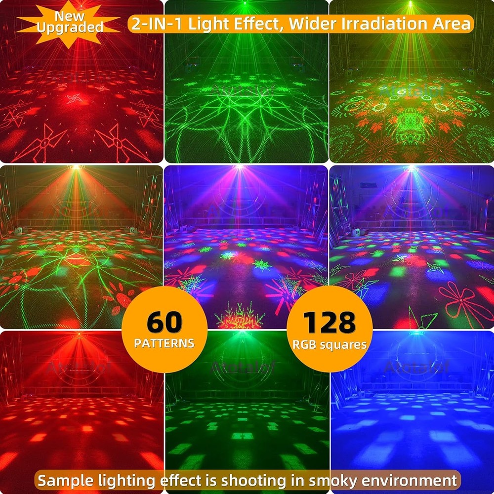 Party DJ Lights with Remote Control, Portable Mini Disco Ball Usb Powered 7