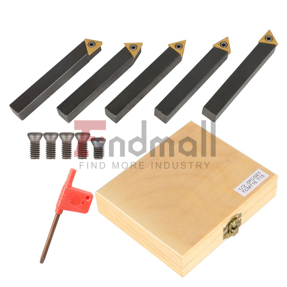 5Pack 1/2" Indexable Carbide Insert Turning Tooling Bit Holder Set For Lathe New