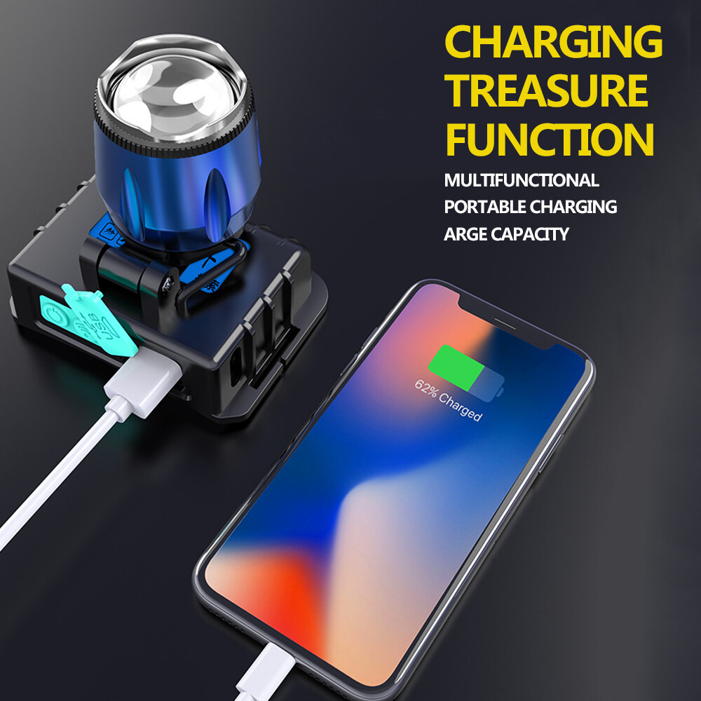 80000LM Powerful UV LED Headlamp Torch Flashlight Violet/White Headlight US