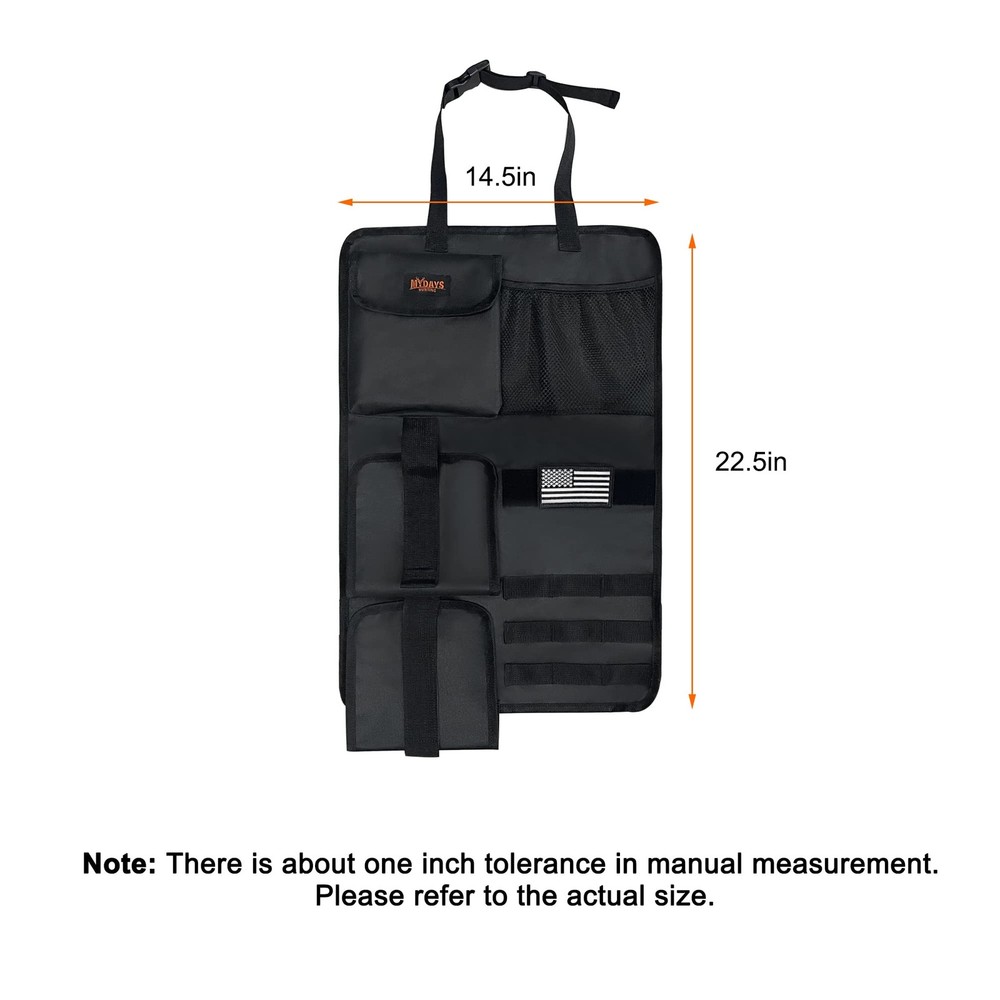 2 Pack Tactical Seat Back Rack, Camo Front Seat Organizer with Molle Panel Ve...