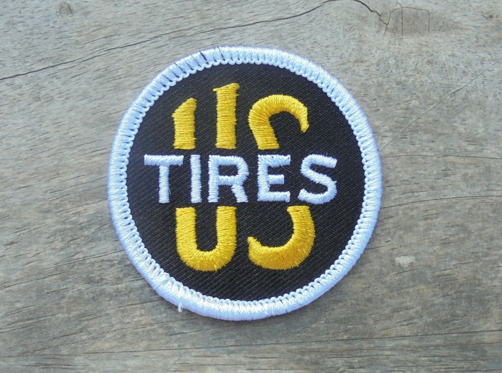US TIRES IRON ON BACK PATCH  2"