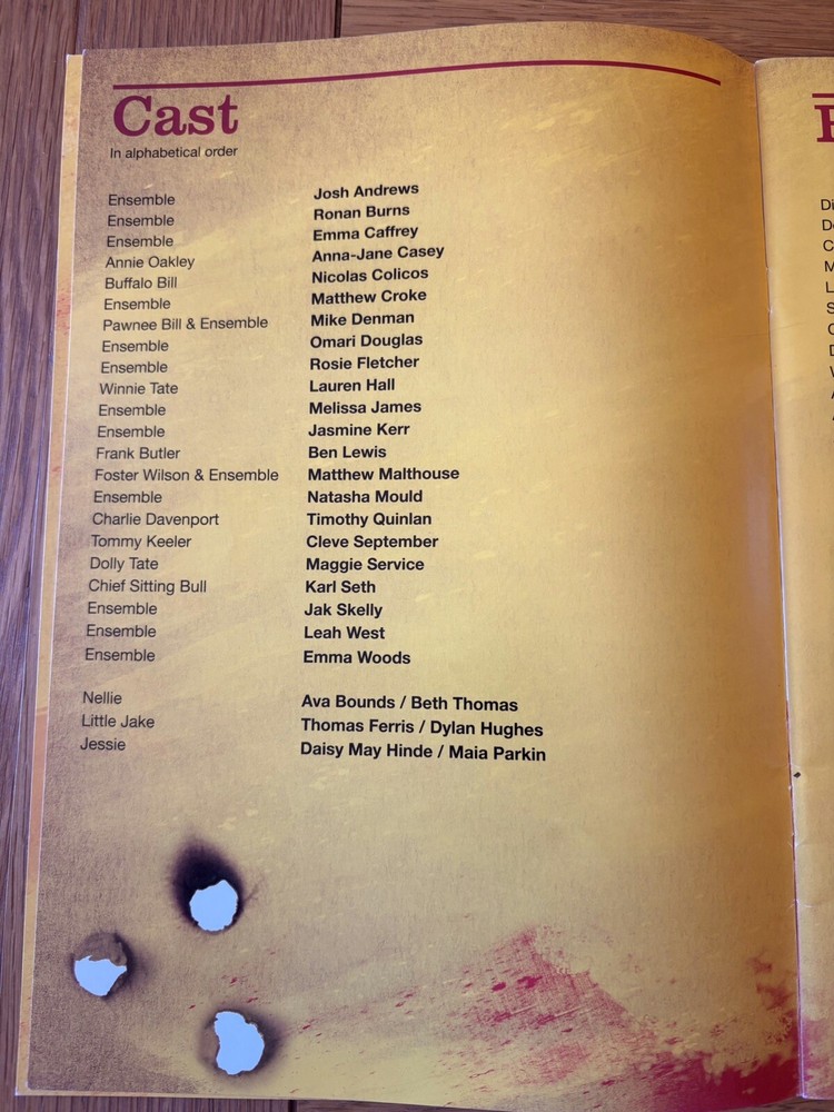 Annie Get Your Gun Crucible Theatre Sheffield Programme Dec 2016