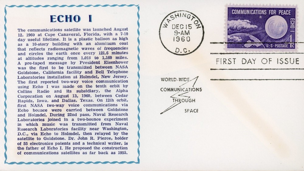 US 1173 FDC ECHO I Von Ohlen
