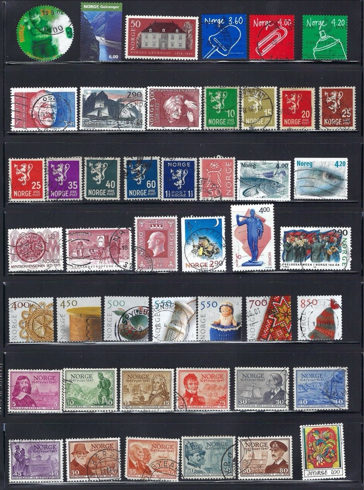 NORWAY Stamps Used - 74 Different - Nice Selection - Great Value-Take a Look