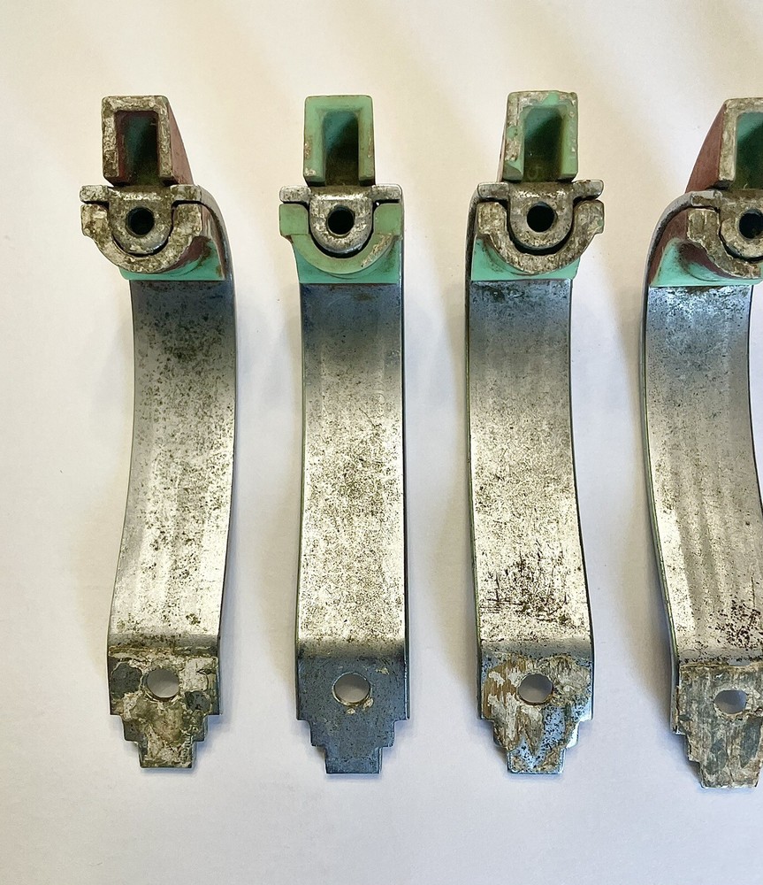 Antique Original Art Deco Skyscraper Chrome Cabinet Drawer Pulls Handles Knobs 6